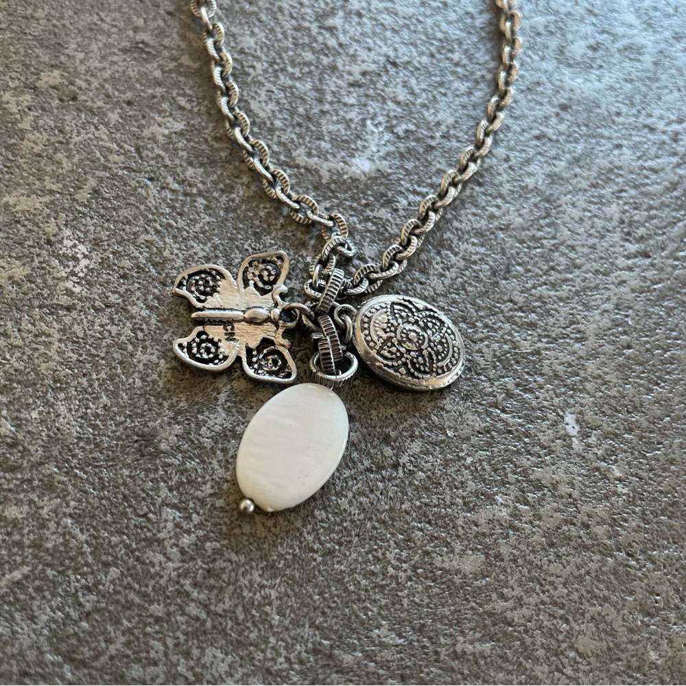 Patricia Nash Silver Butterfly Charm Pendant Necklace - Picture 5 of 7
